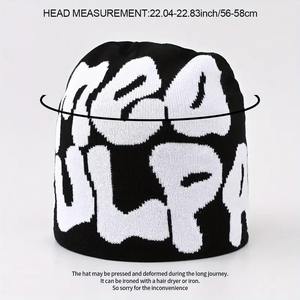 Chapeau beanie ample de qualité supérieure, respirant, imperméable, prêt pour les voyages, design en tricot doux pour un style urbain moderne - Product Image 2