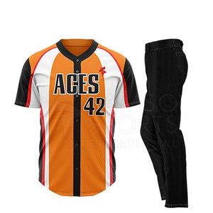 Wholesale Customized Logo Printed 100% Polyester <b>Baseball</b> Uniform Breathable Anti-Bacterial Quick Dry <b>Sets</b> Plus Sizes Sports - Product Image 6