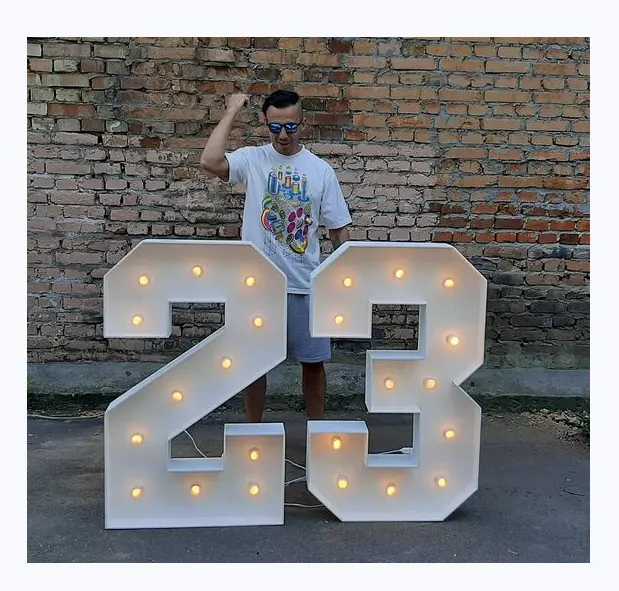 Logo gigante personalizzato grande lampadina Led numero per segni di nozze parole grandi per festa di lettere tendone 4ft decorazione