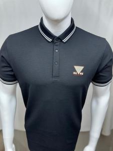 เสื้อยืดผ้าฝ้ายผสมลายทางสำหรับผู้ชาย - Product Image 2