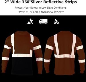 Camisetas de Alta Visibilidad Reflectantes de Seguridad de Primera Calidad, Camisetas de Manga Larga para Trabajo de Construcción para Hombre - Product Image 2