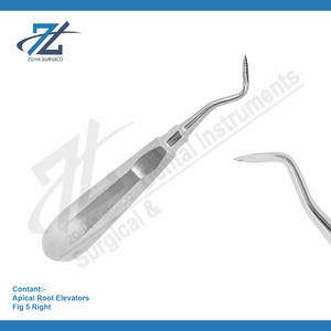 Apical Root Elevators Fig.5 Right Precision Dental Surgical <b>Tool</b> Elevator Dental Extraction Elevators Manufacturer Pakistan - Product Image 2