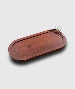 Butterfly Oval Wood <b>Tray</b> & <b>Storage</b> <b>Trays</b> - Product Image 2
