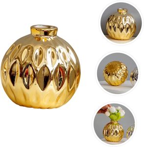 Metal Casted Decorative Aluminum <b>Vase</b> Modern Brass Plated Flower Urn <b>Vase</b> Handcrafted Metal Table Top Decorative - Product Image 3