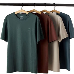 Nouveau Design Hommes T-Shirt 100% Coton Séchage Rapide Respirant O-cou Solide Imprimé Motif Casual Court Fil Teint Lavé Techniques - Product Image 4