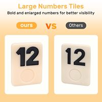 Jeu de Rummy Cube édition 6 joueurs avec 6 plateaux/supports en bois, 160 tuiles Rummy à grands chiffres, Mahjong, Rummikub, Bananagrams