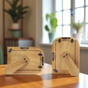 Cadre photo en incrustation d'os fait à la main avec du bois bleu et un motif de lignes dorées, design artistique moderne pour la décoration murale/de table - Product Image 4