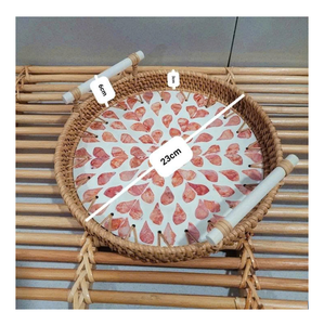 Plateau en rotin naturel de haute qualité, tissé à la main, pour la décoration de la maison et la présentation des aliments - Product Image 3