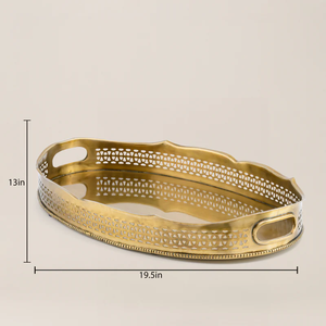 Bandeja de Latón de Fabricante Confiable para Servir y Decorar en Fiestas, Añadiendo Elegancia Cultural a Arreglos de Ocasiones Especiales - Product Image 4