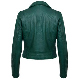 Veste en cuir pour femme à la vente chaude, fermeture éclair, manches longues, chaude, coupe-vent, rembourrage en coton, respirante, marque personnalisée, prix bas - Product Image 6