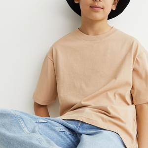 T-shirt manches courtes pour enfants, en coton, léger et simple, à col rond, Logo personnalisé, pour garçons, nouvelle collection été - Product Image 5