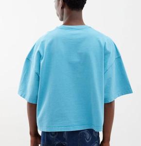 Cropped Boxy Fit Men's 100% Cotton Drop Shoulder Streetwear Luxury Quality Custom Logo Plain T-shirt Summer Trendy Tees - Product Image 6