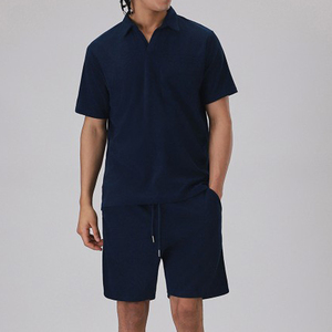 Conjunto de camiseta y pantalones cortos de verano de alta calidad para hombre, con logotipo personalizado, conjunto de dos piezas al por mayor. - Product Image 4
