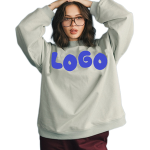 เสื้อฮู้ดผู้หญิงทรงหลวม คอสูง ผ้าฝ้ายฟลีซ เนื้อเฟรนช์เทอร์รี่ สีพื้น ไซส์ใหญ่ สำหรับฤดูหนาว - Product Image 2