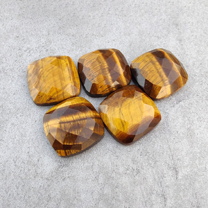 Forma de Cojín cuadrado de ojo de tigre natural Cabujón de corte Rosa Parte posterior plana Calibrado AAA + Calidad Piedras preciosas al por mayor, - Product Image 3