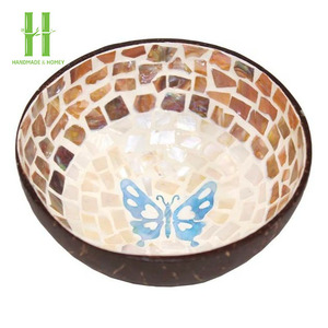 MÁS VENDIDO 100% Natural - Tazones de Coco Pulidos y Cucharas de Madera de Vietnam, Tazón de Ensalada de Coco Ecológico Natural y Orgánico - Product Image 4