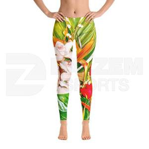 Leggings doux de yoga de gymnastique de forme physique de la femme faite sur commande en gros Leggings de yoga en gros d'élasthanne de polyester nylon imprimé par sublimation - Product Image 1