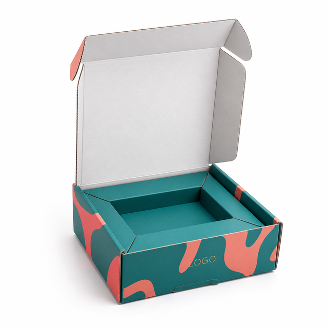 Custom Colorful Corrugated Mailer Box with Foil Logo and Protective Insert for Boutique Packaging