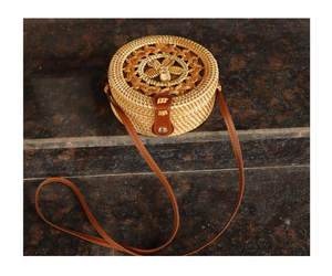 Bolso de playa con paja natural, bolso tejido con letras huecas, hombro de gran capacidad, niña pequeña, Verano - Product Image 1