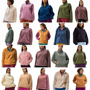 Superb Oem Custom 1/4 Zip Hoodies Training Wear Winter 100% Fleece Zipper Pullover con Logo Crew Neck Sudaderas para mujeres - Product Image 5