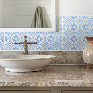 <span class=keywords><strong>Adesivi</strong></span> <span class=keywords><strong>per</strong></span> Piastrelle da Bagno in PVC Stile Moderno Floreale 30cm*30cm, Impermeabili e Autoadesivi - Product Image 3