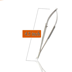 Tijeras de microresorte personalizadas, tijeras quirúrgicas oftálmicas de acero inoxidable alemán, tijera de hoja microcurva - Product Image 6