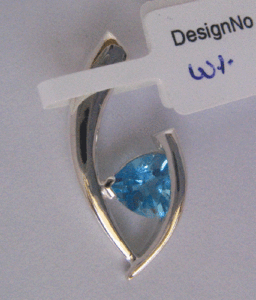 Handmade 925 Sterling Silver Shah Gems <b>Pendant</b> Natural for Swiss Blue Topaz with <b>Emerald</b> Cut Rhodium Plated for Women - Product Image 1