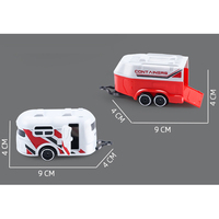 Remorque de transport de chevaux et caravane en plastique 1:64 avec logo personnalisé, portes coulissantes, modèle de camion jouet pour enfants