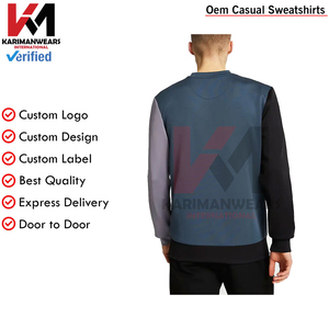 ODM classique 500g poids lourd col rond sweat hommes Premium épais polaire pull plaine bouffée soie sérigraphie Streetwear - Product Image 2