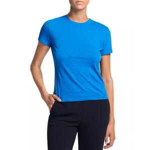 T-shirts courts pour femmes de haute qualité, respectueux de la peau, T-shirts de marque personnalisée, T-shirt court uni OEM ODM pour fille - Product Image 2