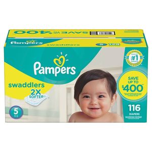 Pampers les plus vendus, couches sèches pour bébé taille 1 120 pièces, couches jetables XL douces, respirantes et anti-fuite. - Product Image 2