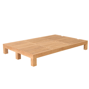 Tumbona Moderna de Madera de Teca para Exteriores con Respaldo Ajustable y Diseño sin Brazos para Uso en Parques - Product Image 2