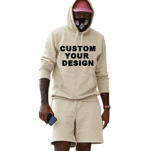 Ensemble court pour homme en coton mélangé Heavyweight Basics Sweat à capuche et jorts Boxy imprimés personnalisés avec effet Streetwear délavé au soleil - Product Image 6
