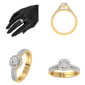 Anillo de boda de lujo con corte de cojín de oro macizo de 10K para mujer, 1 Cts VS Clarity EF Color Lab Grown Diamond IGI Certified Engagement - Product Image 2