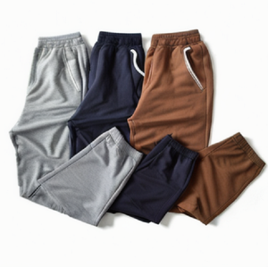 Pantalon de survêtement décontracté à jambes larges pour hommes, en coton, avec cordon de serrage, anti-rides, teint uni, coupe ample, du Bangladesh pour l'hiver - Product Image 2