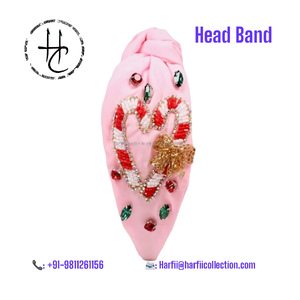 Bandeau pour femmes fait à la main pour Noël, perles et accessoires pour cheveux en perles, tissu élégant et matière plastique, cadeau pour les filles - Product Image 6