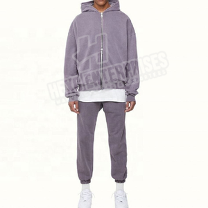 Sweat à capuche zippé surdimensionné 100% coton de haute qualité pour hommes - Product Image 2