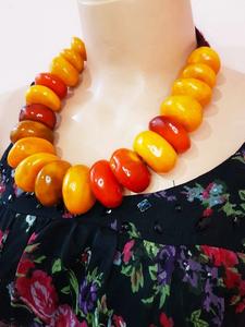 Collar de Cuentas de Resina Ámbar Hecho a Mano para Mujer, Estilo Vintage, Joyería Ligera para Fiestas y Uso Diario - Product Image 6