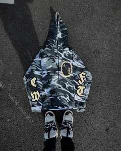 Fabricante de ropa de alta calidad 100% algodón 400 GSM Streetwear DTG impresión Vintage ácido lavado Sudadera con capucha para hombres - Product Image 6