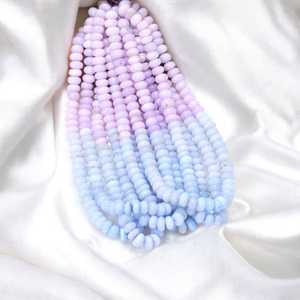 Lavender Blue Candy <b>Opal</b> Smooth Rondelle Beads 7mm to 10mm Loose Gemstone Strand for Jewelry Making Bulk Wholesale Supply India - Product Image 3