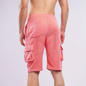 2023 nouveauté hommes personnalisé coton genou longueur décontracté pantalons courts hommes décontracté confort tissu élastique ceinture Shorts - Product Image 6