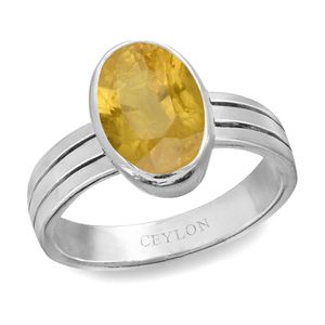 Anillos de Zafiro Amarillo Natural Certificado Pukhraj para Ocasiones Especiales - Forma Ovalada ¡Compra Ahora! - Product Image 1