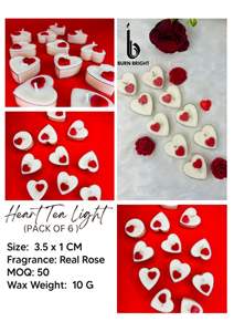 Heart <b>Shaped</b> Tea Light <b>Candle</b> Valentine Day Decorative <b>Candle</b> for Gifting & Home Decor for Best Price - Product Image 3