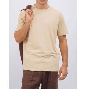 Superventas nueva manga corta color sólido 100% algodón hombres moda camisetas alta calidad al por mayor 100% algodón camisetas - Product Image 1