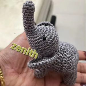 Crochet éléphant Stuffie petit éléphant en peluche pour jeu Montessori et soulagement de l'anxiété Fidgeting Home Decor - Product Image 1