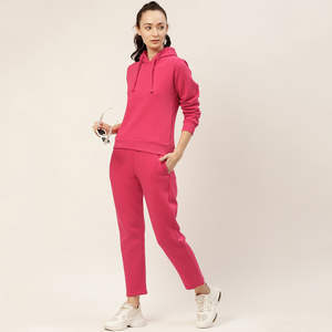 Conjunto Deportivo Informal de Felpa de Algodón para Mujer, Otoño, Adultos, con Capucha, Transpirable, Ecológico, de 2 Piezas, Talla Grande, Secado Rápido - Product Image 5