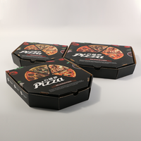 Échantillon gratuit de boîte de papier d'emballage de pizza en forme d'octangle ondulé kraft avec logo personnalisé Boîte de pizza à emporter avec livraison à emporter