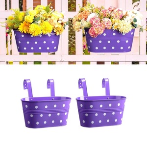 Pot de fleur décoratif de seau de planteur galvanisé enduit noir pour l'affichage de plante de salon de balcon de jardin extérieur d'intérieur - Product Image 5