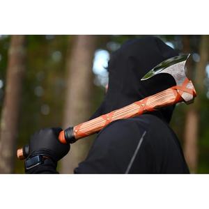 Jexmoo Tomahawk personnalisé de 19,5 pouces en acier D2 avec manche en bois de rose et étui en cuir, cadeau d'extérieur, fait à la main, qualité industrielle - Product Image 6