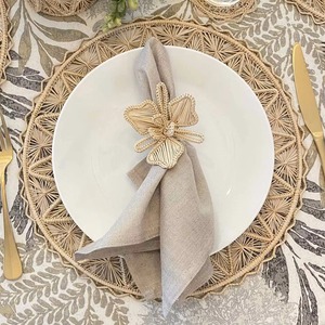 Belle serviette en jute avec anneau de serviette, charme rustique, décoration de table, parfaite pour les mariages, les fêtes, la salle à manger à domicile et une table écologique - Product Image 6